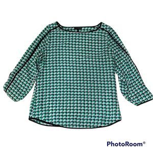 Patterned Green Limited Blouse, Size Small